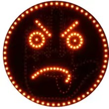 Flippy LED pattern: angry face